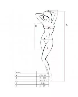 PASSION - WOMAN BS026 SCHWARZER KLEIDERSTIL BODYSTOCKING, EINE GRÖSSE