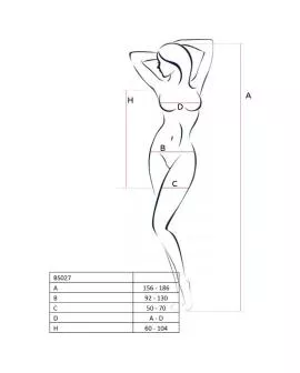 Passion Woman BS027 Bodystocking Roter Kleidstil - Eine Größe