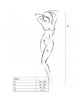 PASSION - WOMAN BS032 BODYSTOCKING SCHWARZ EINE GRÖSSE