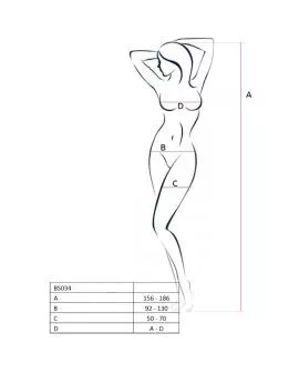 Passion Woman BS034 Bodystocking Schwarz - Eine Größe