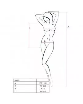 PASSION - WOMAN BS035 WEISSER BODYSTOCKING, EINE GRÖSSE