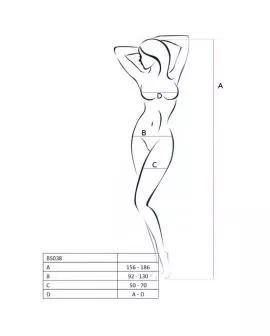 Passion Woman BS038 - Weißer Bodystocking Eine Größe