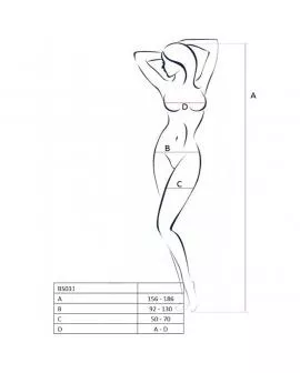 PASSION - WOMAN BS031 WEISSER BODYSTOCKING, EINE GRÖSSE