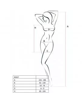 PASSION - WOMAN BS027 SCHWARZES KLEIDERBodystocking, Einheitsgröße