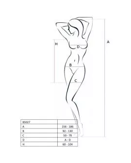 PASSION Woman BS027 - Schwarzes Bodystocking Einheitsgröße