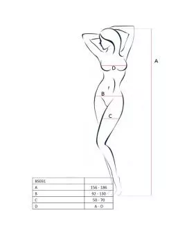 Passion Woman BS031 Bodystocking Schwarz - Eine Größe