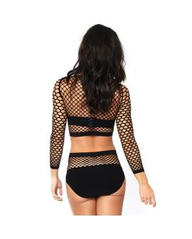 Leg Avenue - 2-teiliges Erotik-Set Langarmtop High-Waist One Size