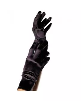 LEG AVENUE - Schwarze Satin-Handschuhe Erotik