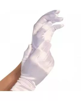 LEG AVENUE Satin-Handschuhe Weiß - Erotik