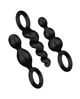 SATISFYER - ANALPLUGS SET 3 ST SCHWARZ