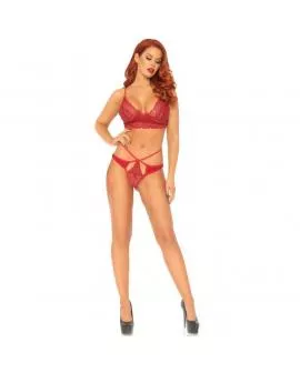 LEG AVENUE - 2-teiliges Spitzen-Bralet und Tanga Set