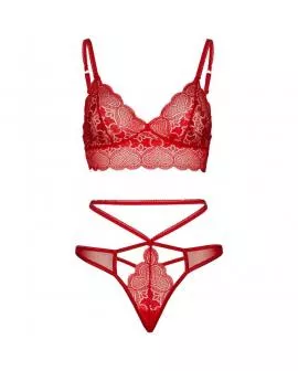 LEG AVENUE - 2-teiliges Spitzen-Bralet und Tanga Set