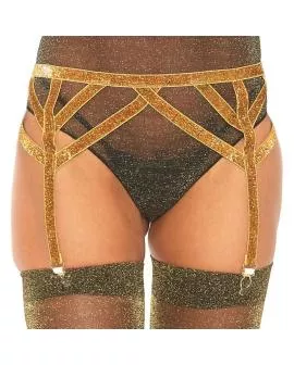 Leg Avenue Elastischer Strumfgürtel aus Lurex - Eine Größe