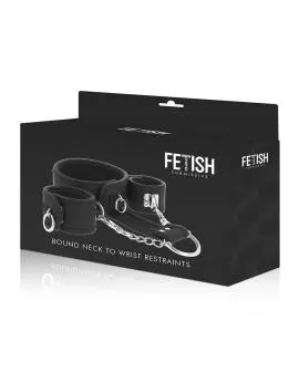 FETISH SUBMISSIVE - Vegan-Leder-Halskette und Handschellen