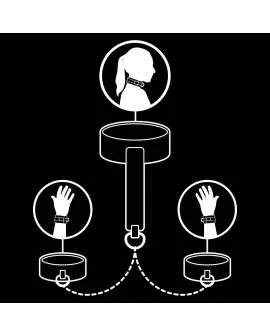 FETISH SUBMISSIVE - Vegan-Leder-Halskette und Handschellen