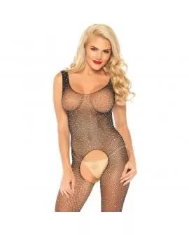 LEG AVENUE - FISHNET TANK BODYSTOCKING, EINE GRÖSSE