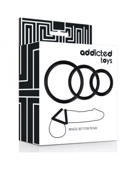 ADDICTED TOYS - RINGSET FÜR PENIS SCHWARZ