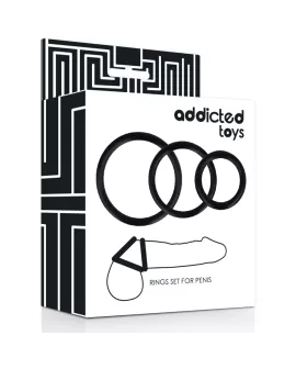 Addicted Toys - Ring-Set für Penis Schwarz