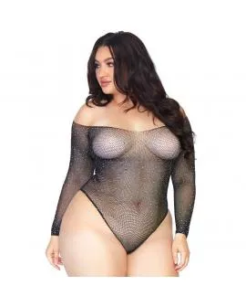 LEG AVENUE - KRISTALLISIERTER FISCHNETZ-BODYSTOCKING 1X-2X