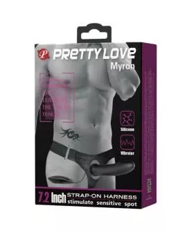 PRETTY LOVE - MYRON STRAP-ON MIT VIBRATION UND HOHLDILDO
