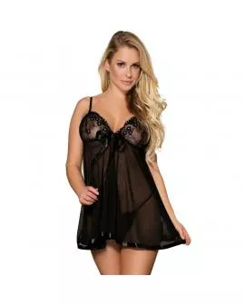 SUBBLIME - BABYDOLL MIT SCHLEIFE UND GLNZENDEDETAILS 