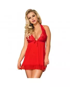 SUBBLIME - BABYDOLL RED FLORAL MOTIVS IN BRÜSTEN S / M.