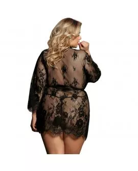 SUBBLIME - QUEEN PLUS LACE PEIGNOIR FLARED SLEEVES