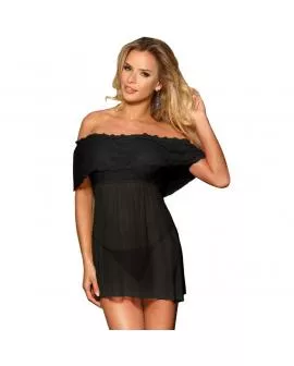 Sublime - Kurzes Erotik-Kleid mit Thong Schwarz S/M