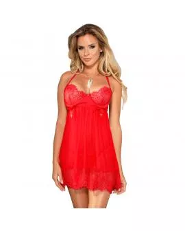 SUBBLIME - BABYDOLL MIT BOGEN ROT S / M.