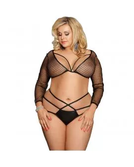 SUBBLIME - QUEEN PLUS STRAPPY TOP UND PANTIES SET