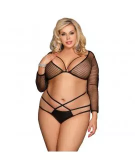 SUBBLIME - QUEEN PLUS STRAPPY TOP UND PANTIES SET