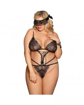 SUBBLIME - QUEEN PLUS TEDDY UND BLINDFOLD BLACK
