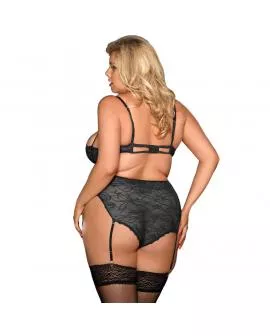 SUBBLIME - QUEEN PLUS SET SUJETADOR Y PANTIES CON LIGUERO