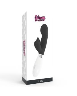 Glossy Elvis Kaninchen Vibrator - Schwarz