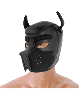 DARKNESS - NEOPREN-HUNDEMASKE MIT ABNEHMBARER MAULE M