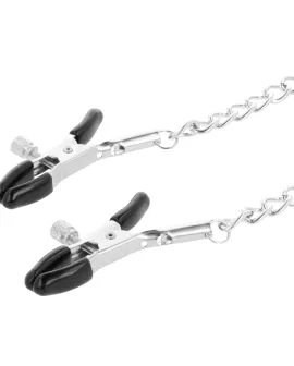 Darkness - Halsband mit Nippelklammern Schwarz