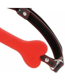 DARKNESS - Roter Knochen-Silikon-Knebel