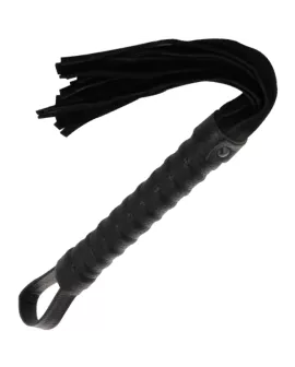 DARKNESS - Schwarze Bondage-Peitsche mit Ledergriff