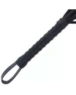DARKNESS - Schwarze Bondage-Peitsche mit Ledergriff