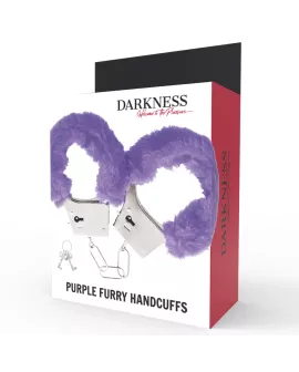 DARKNESS - HANDSCHELLEN AUS METALL MIT LILA GEFÜTTERT