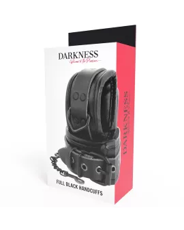 Darkness - Verstellbare Handschellen aus schwarzem Leder