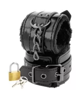 DARKNESS - Verstellbare Handschellen aus Schwarzem Leder