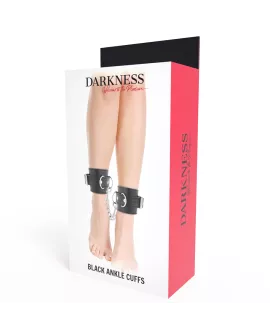 DARKNESS - Schwarze Verstellbare Leder-Knöchel-Handschellen