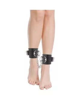 DARKNESS - Schwarze Verstellbare Leder-Knöchel-Handschellen