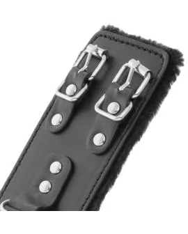 DARKNESS - Schwarze Verstellbare Lederhandschellen mit Futter