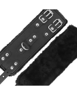 DARKNESS - Schwarze Verstellbare Lederhandschellen mit Futter