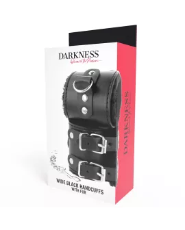 DARKNESS - Schwarze Verstellbare Lederhandschellen mit Futter
