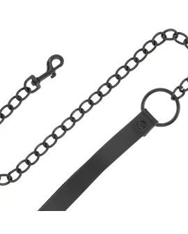 DARKNESS - Handschellen und Kragen aus Schwarzem Leder