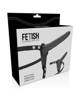 Fetish Submissive Harness - Schwarzer Silikonvibrator 15 cm