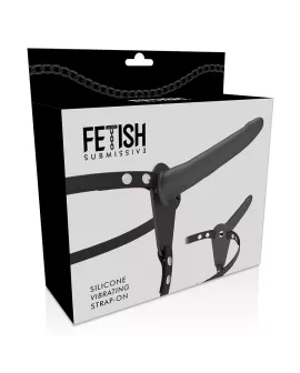 Fetish Submissive Harness - Schwarzer Silikonvibrator 15 cm